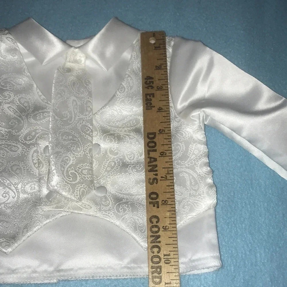 NEW CHRISTENING APPAREL attached paisley vest & tie size 9-12 month 16 to 20 lbs - Picture 12 of 16